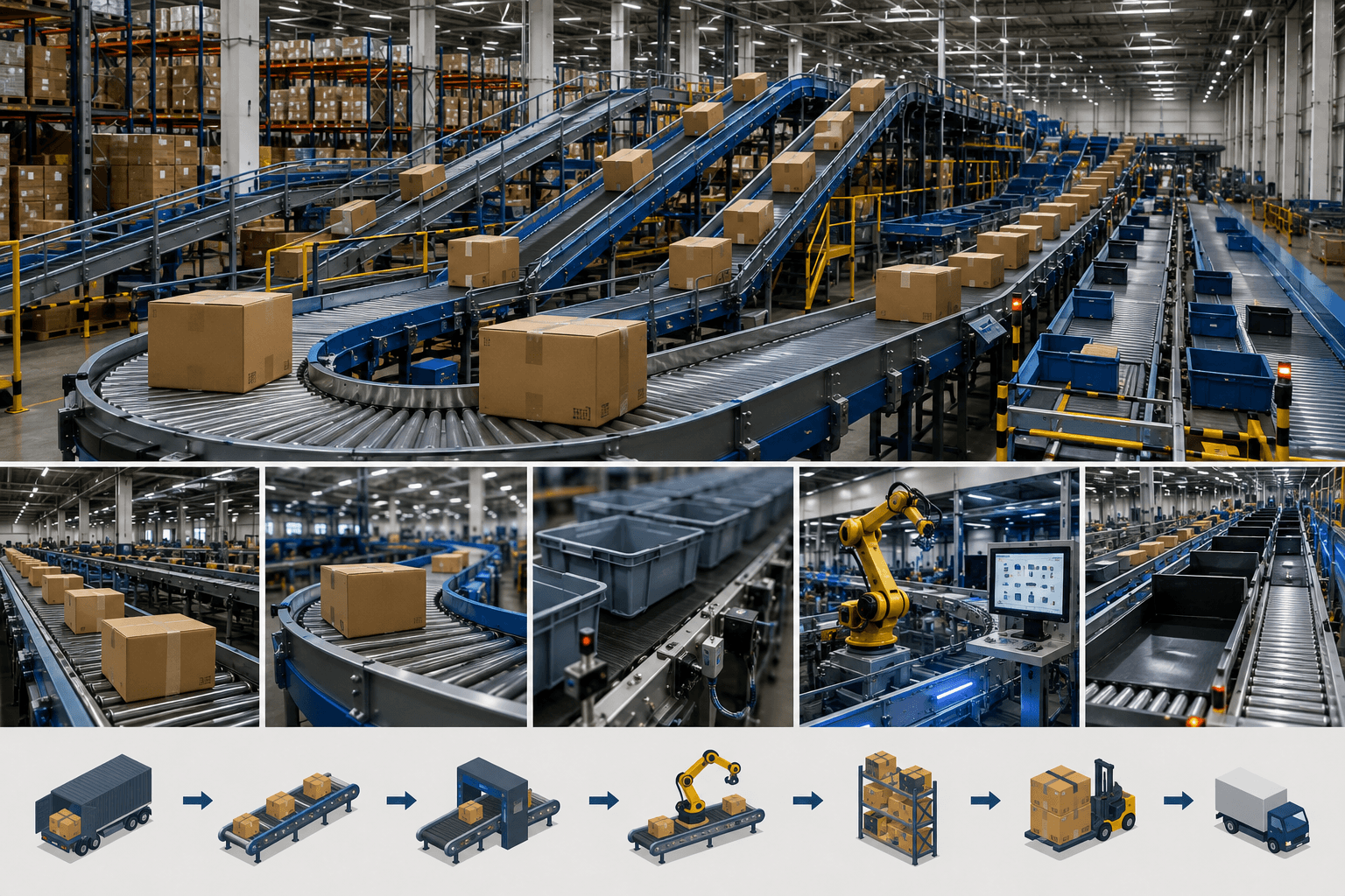 Ứng dụng băng tải trong ngành logistics và kho vận