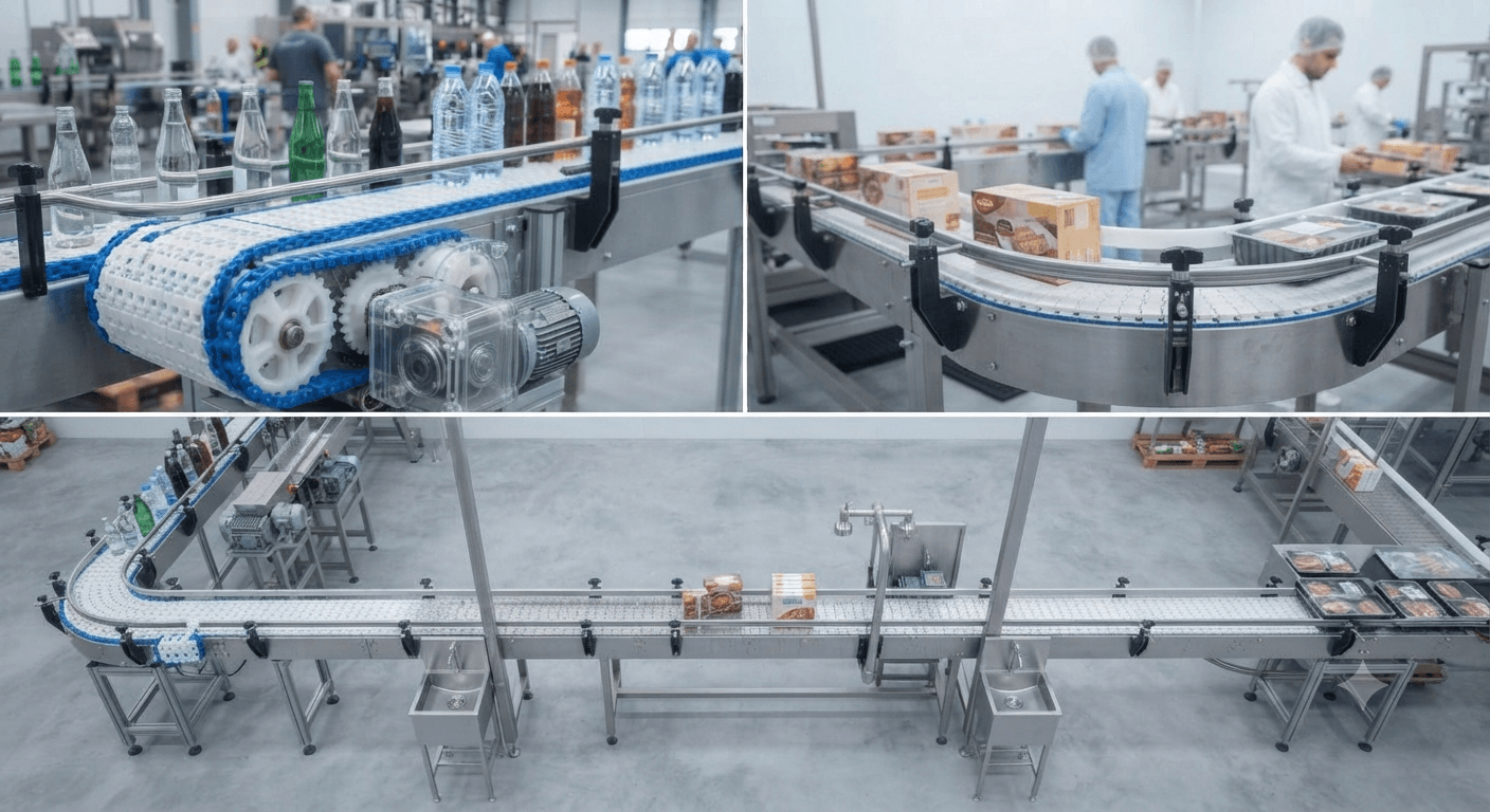 Ứng dụng của băng tải xích inox