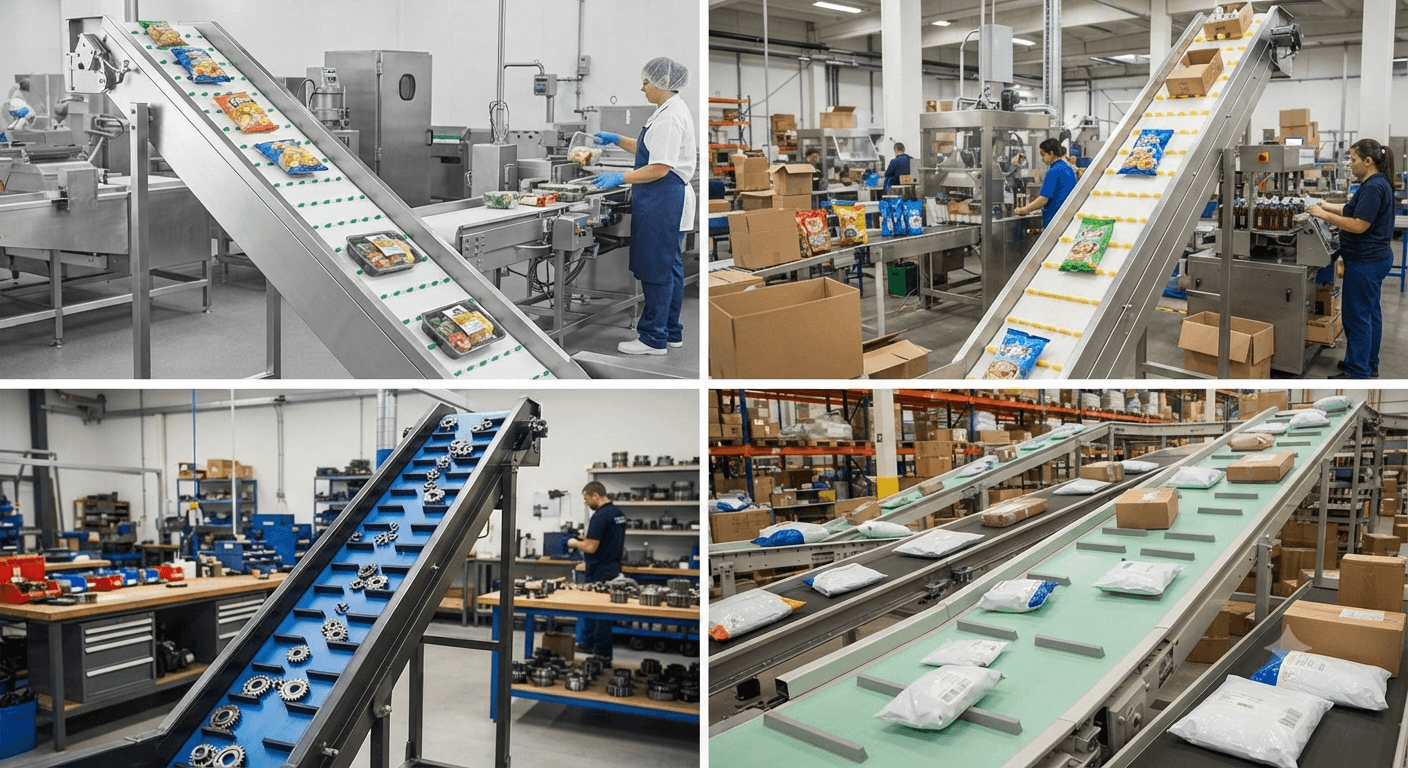Ứng dụng của băng tải PU dán gân