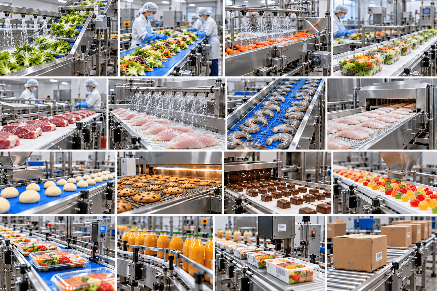 Ứng dụng của băng tải thực phẩm trong sản xuất công nghiệp