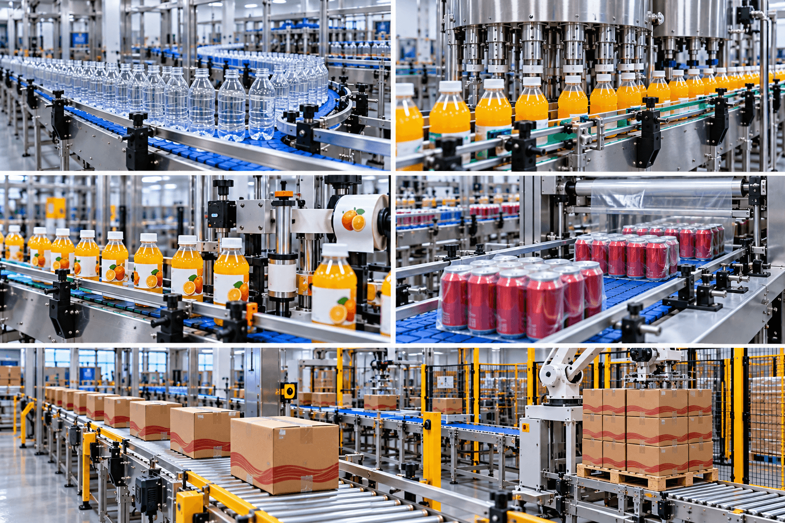 Ứng dụng của băng tải trong dây chuyền sản xuất nước giải khát