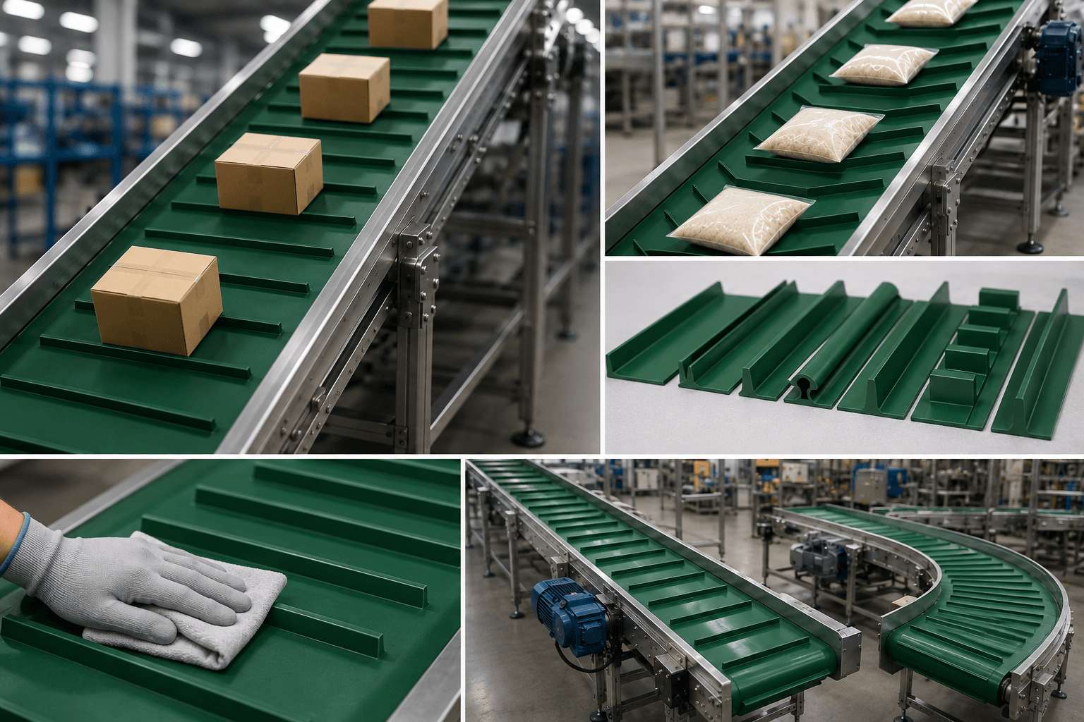 Ưu điểm của băng tải PVC gân