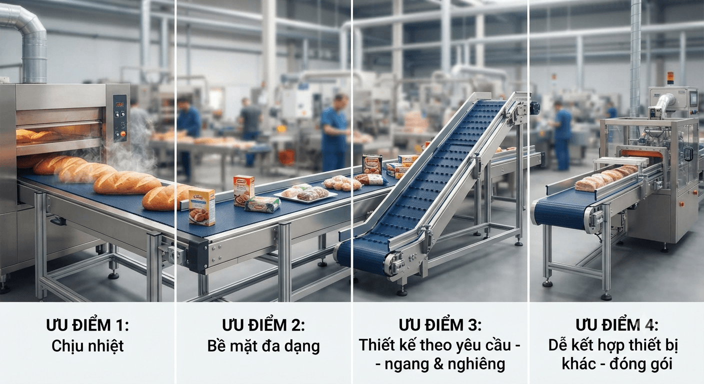 Ưu điểm của băng tải PU chịu nhiệt