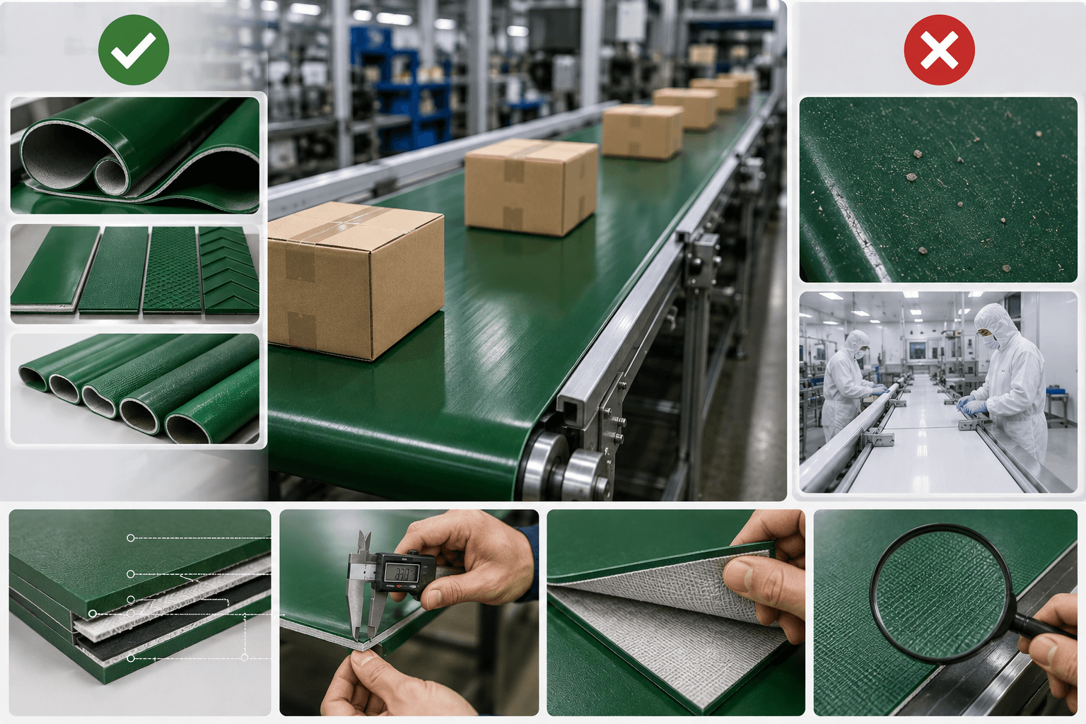 Ưu điểm và hạn chế của băng tải PVC xanh
