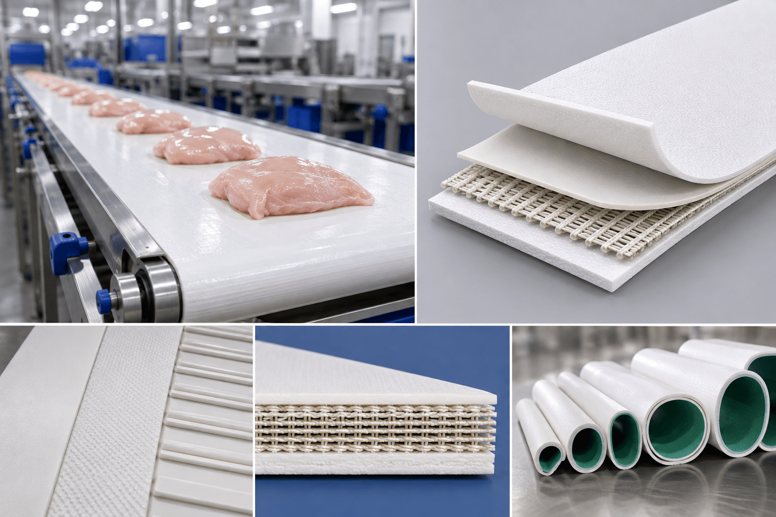 Vật liệu và cấu tạo của băng tải PVC thực phẩm