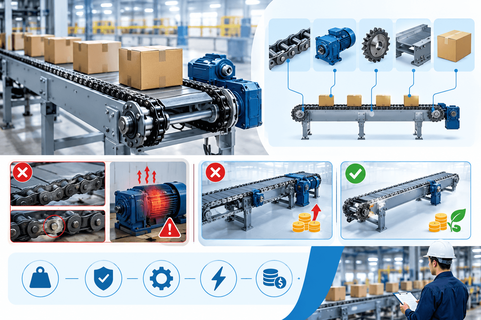 Vì sao cần chọn băng tải xích đúng ngay từ đầu?