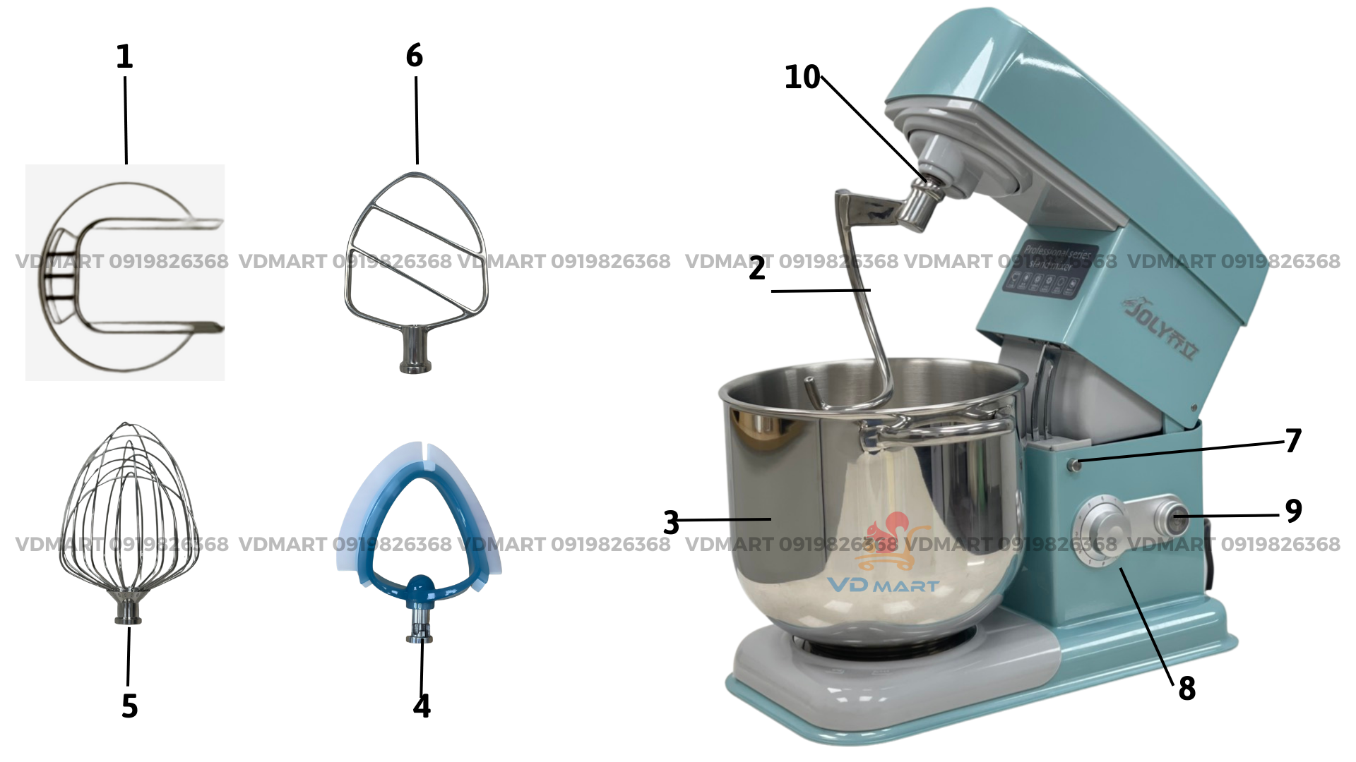 Hướng dẫn sử dụng Máy đánh trứng nhồi bột JOLY-QL 7600