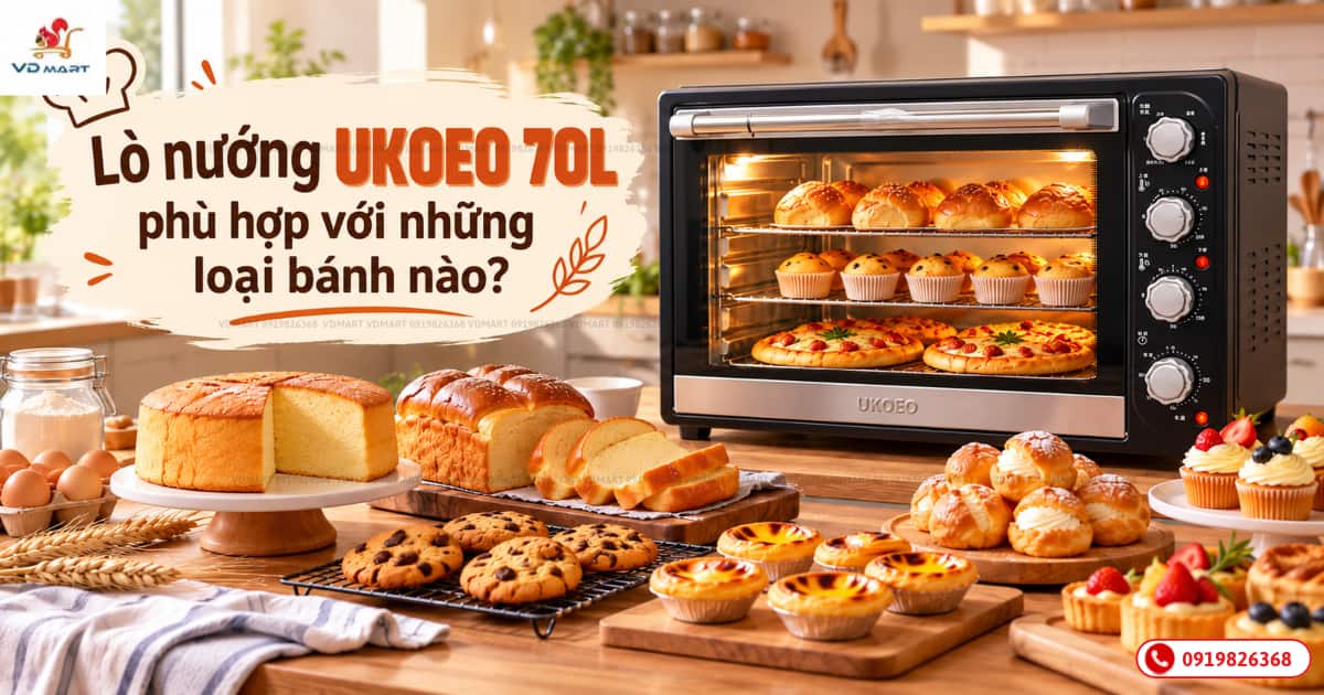 Lò nướng UKOEO 70L phù hợp với những loại bánh nào?
