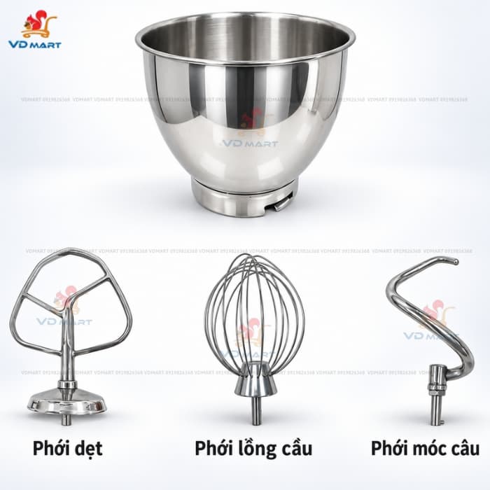Máy đánh trứng nhồi bột Mixer 7l B7