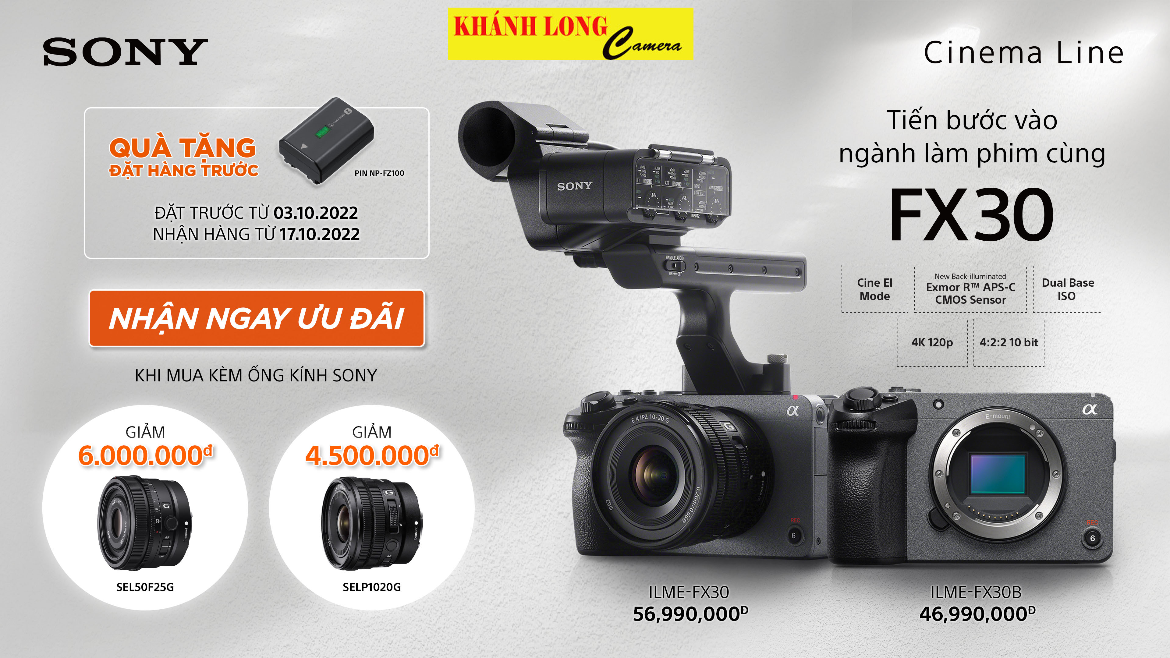 [PRE-ORDER] ĐẶT TRƯỚC SẢN PHẨM SONY FX30 - NHẬN ƯU ĐÃI SIÊU XỊN