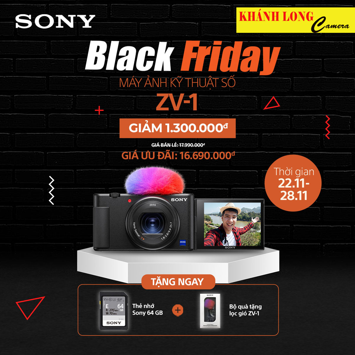 ƯU ĐÃI DỊP BLACK FRIDAY SONY ZV-1 từ 22-11 đến 28-11