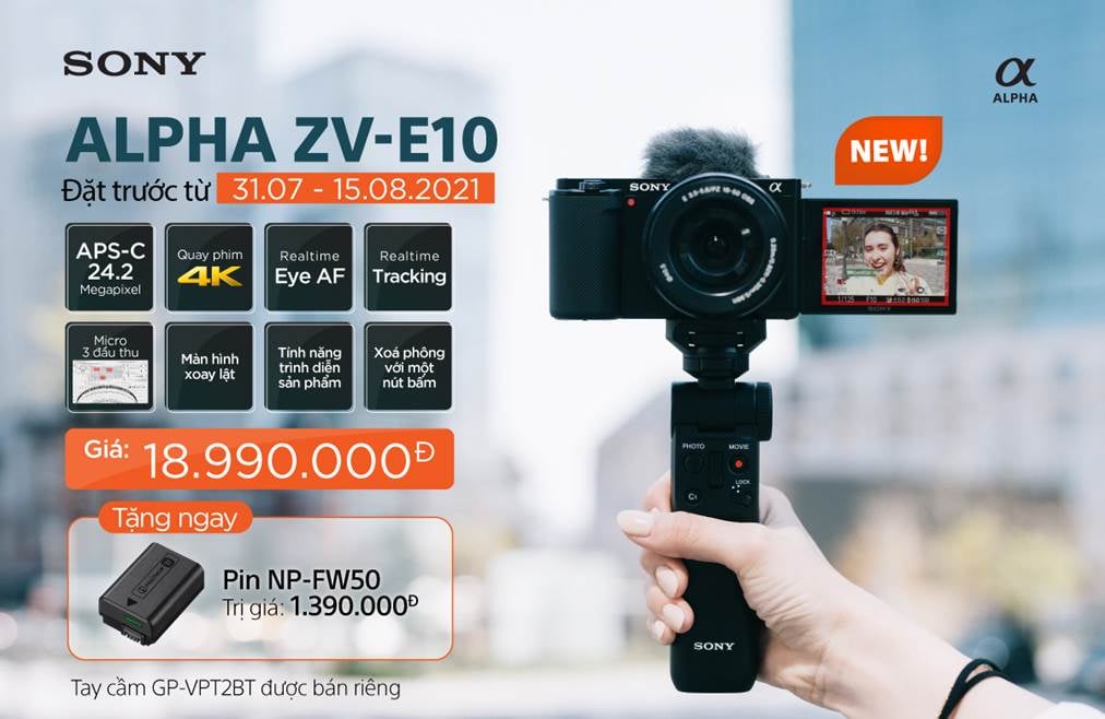 Sony ra mắt máy ảnh Alpha ZV-E10 dành cho Vlogger