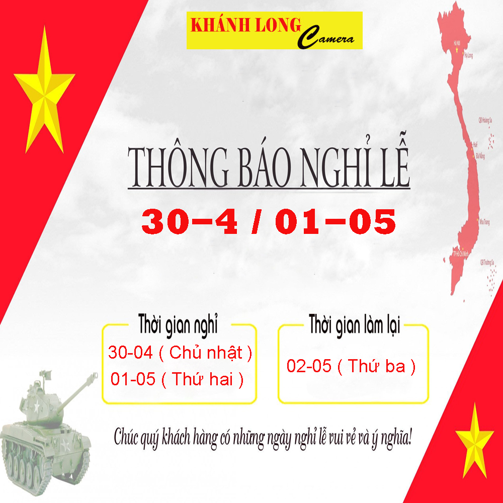 THÔNG BÁO NGHĨ LỄ 30-04 / 01-05-2023