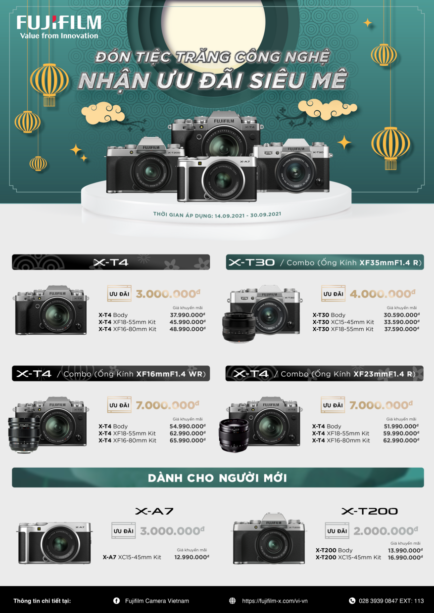 KHUYẾN MÃI FUJIFILM THÁNG 9 - ĐÓN TIỆC TRĂNG CÔNG NGHỆ – NHẬN ƯU ĐÃI SIÊU MÊ