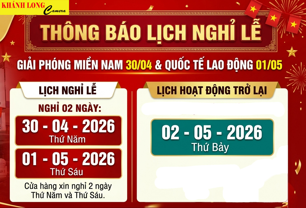 🎉 THÔNG BÁO LỊCH NGHỈ LỄ 30/4 & 01/5 🎉