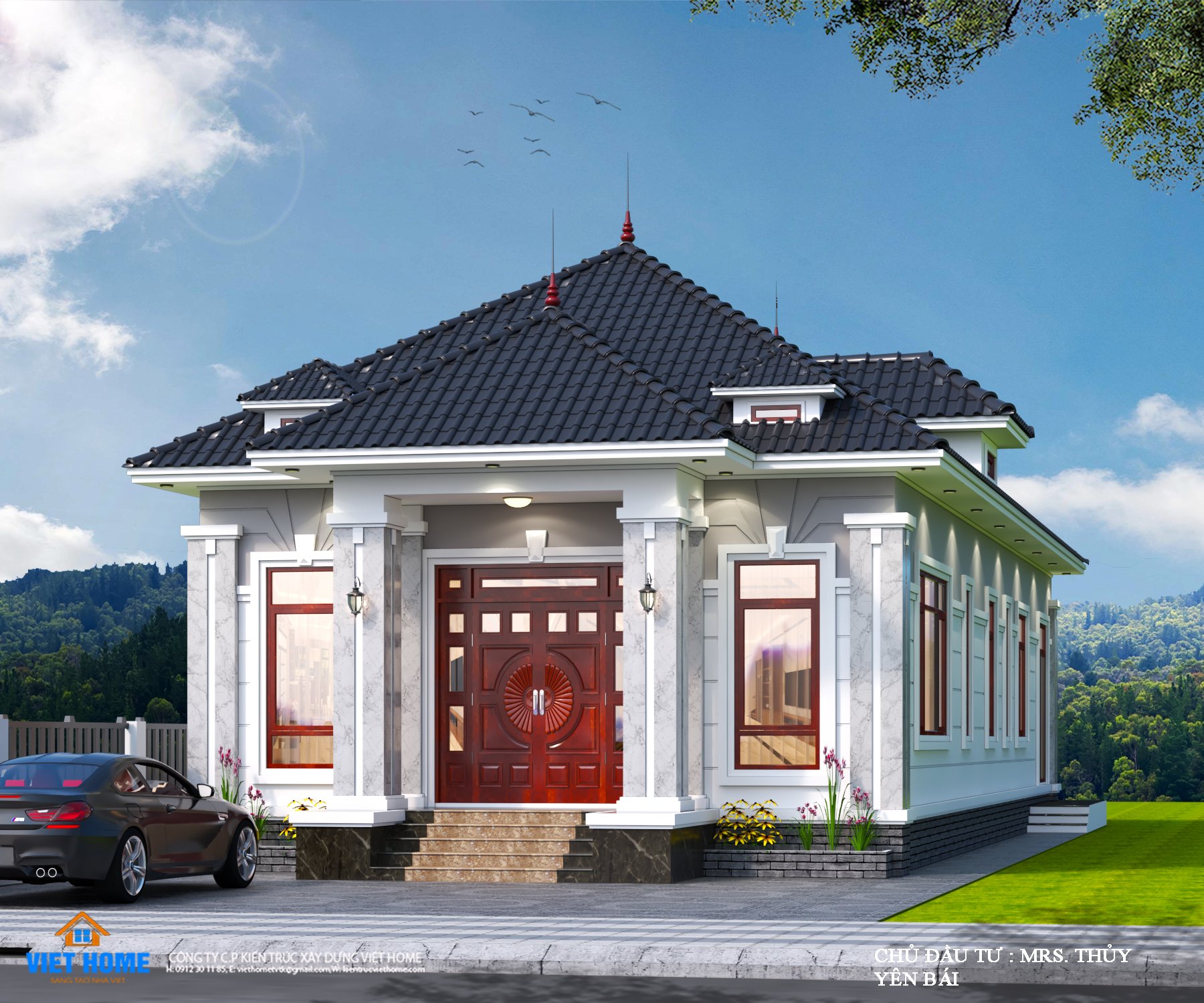 Kiến trúc xinh Đ-T-K Mẫu thiết kế Nhà mái nhật 1 tầng đẹp ngỡ ngàng tại Bảo  Lộc