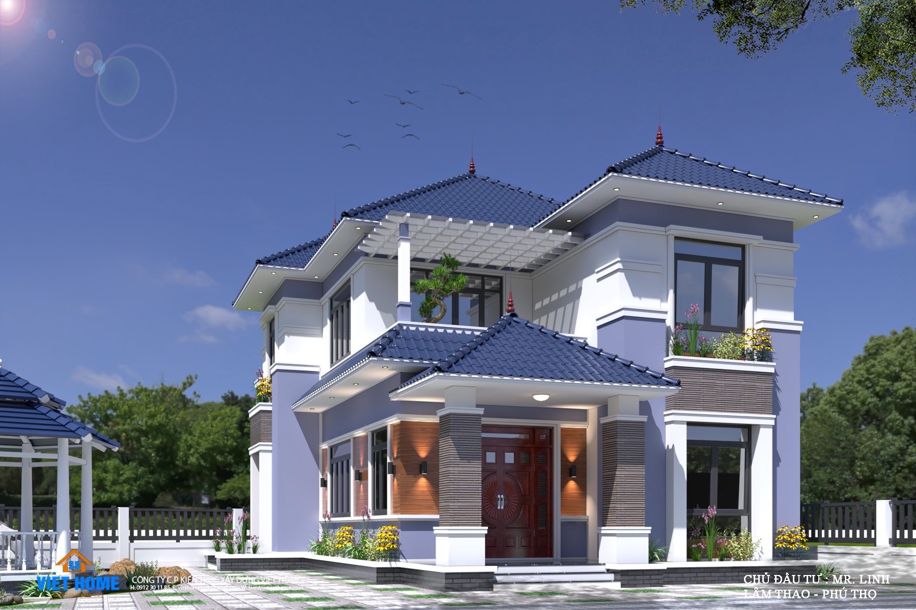 Biệt thự mái Nhật đẹp và sang trọng 5 Biệt thự mái Nhật Hoàn thiện mẫu biệt thự 2 tầng mái Nhật - Anh Linh, Phú Thọ CÔNG TY CỔ PHẦN KIẾN TRÚC XÂY DỰNG VIỆT HOME