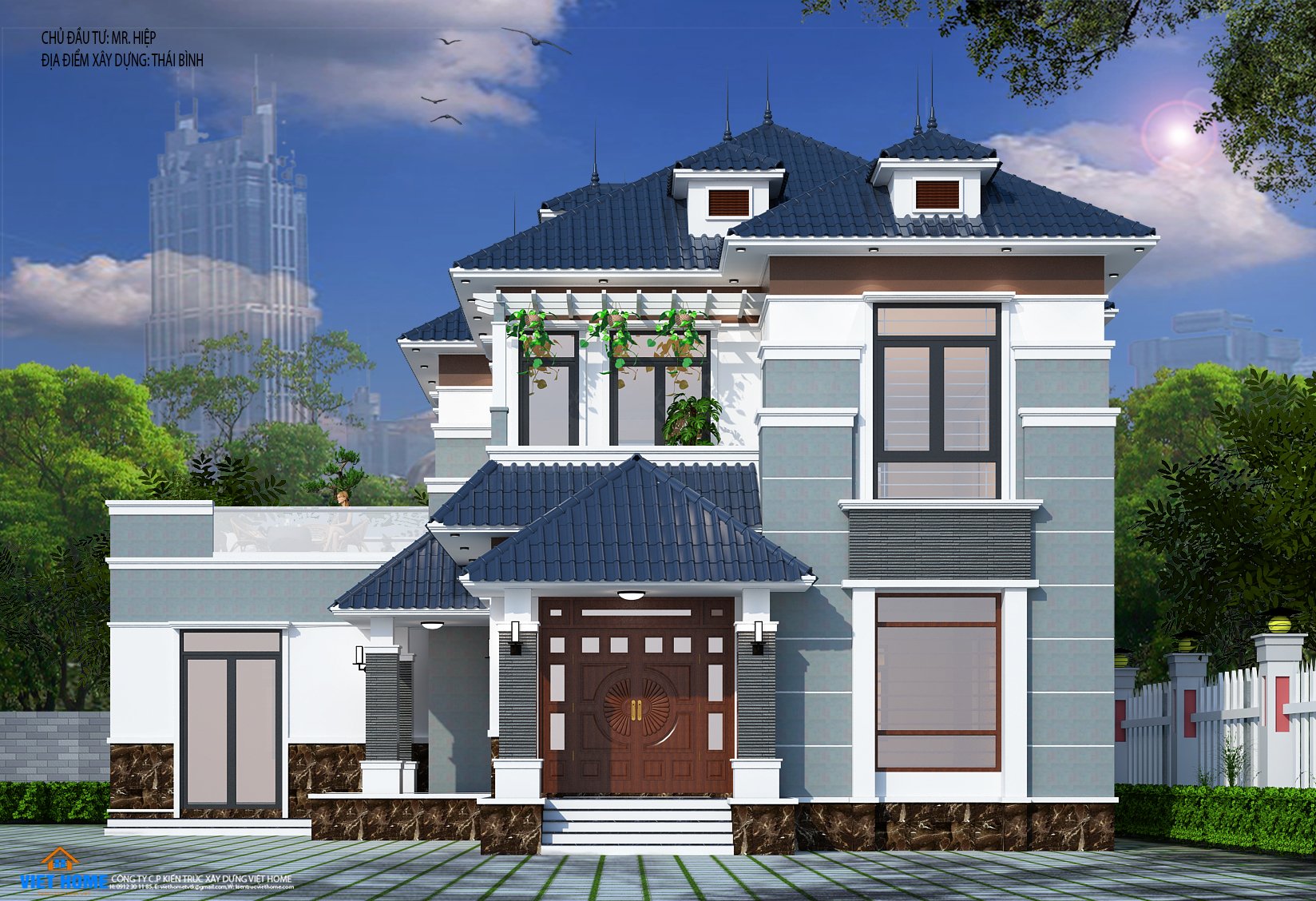 Mẫu thiết kế nhà mái nhật 2 tầng đẹp tại Thái Bình - Chủ đầu tư ...