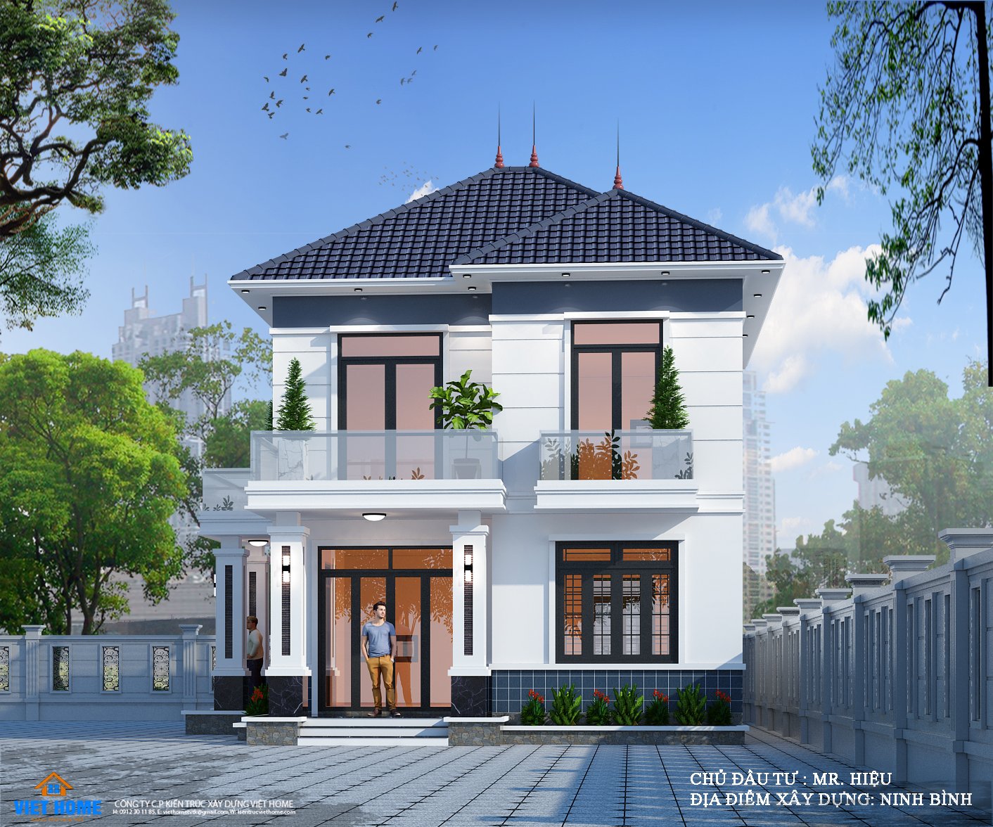 Mẫu nhà 2 tầng mái nhật đẹp và ấn tượng tại Ninh Bình - Chủ đầu tư: Anh  Hiệu CÔNG TY CỔ PHẦN KIẾN TRÚC XÂY DỰNG VIỆT HOME
