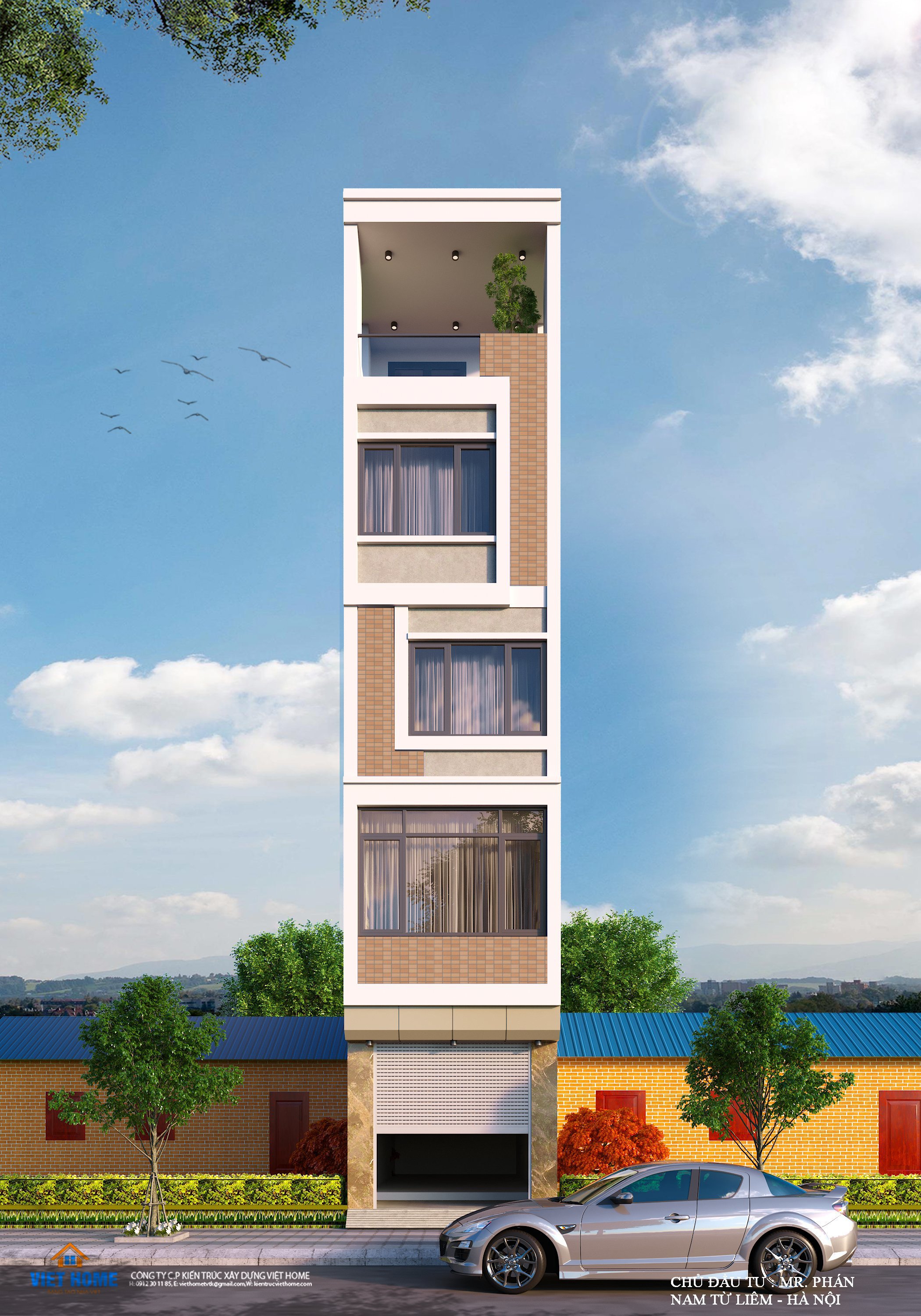 Thiết kế nhà phố 5 tầng tại Hà Nội - Chủ đầu tư: Anh Phán CÔNG TY ...