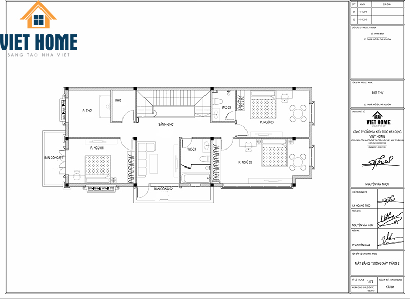 thiết kế biệt thự mặt phố 2 tầng