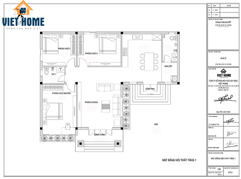 thiết kế biệt thự 1 tầng