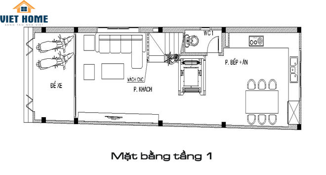 mẫu thiết kế nhà phố nhà anh thiện