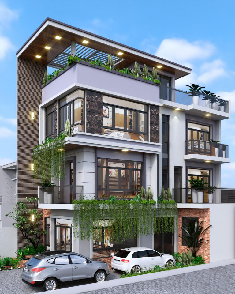 Gợi ý mẫu nhà 3 tầng 2 mặt tiền hiện đại đẹp 2023  Kiến Thiết Việt