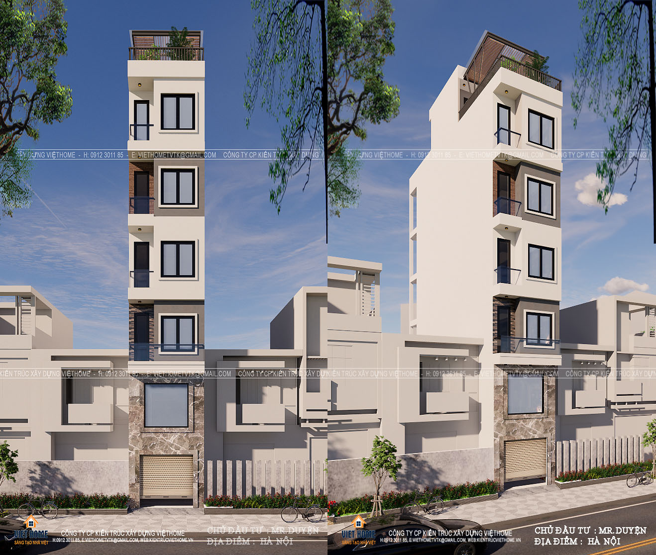 Thiết kế chung cư mini 5 tầng 1 tum có gác lửng tại thủ đô Hà Nội - Chủ đầu  tư: Anh Duyện CÔNG TY CỔ PHẦN KIẾN TRÚC XÂY DỰNG VIỆT HOME