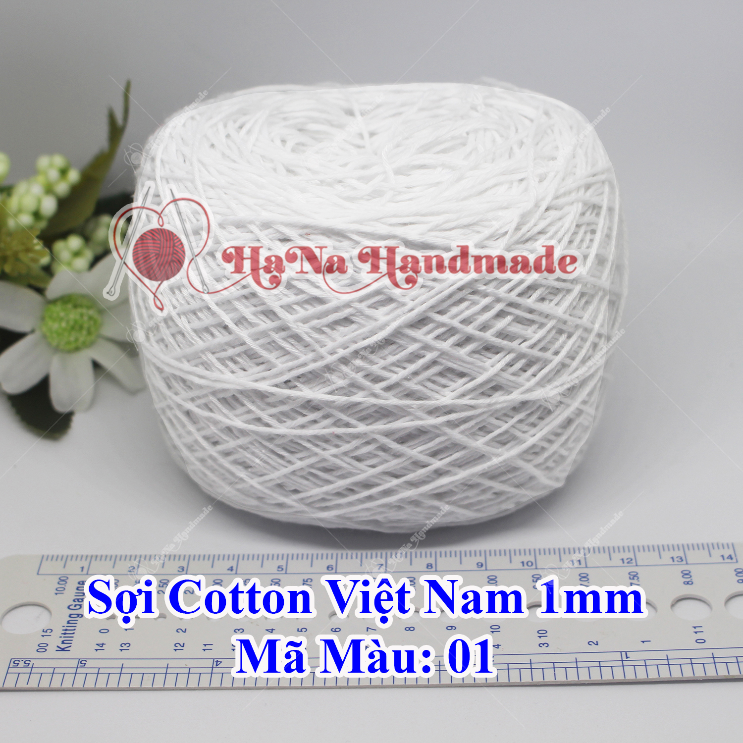 Sợi cotton Việt Nam (1mm) - màu trơn 01-46