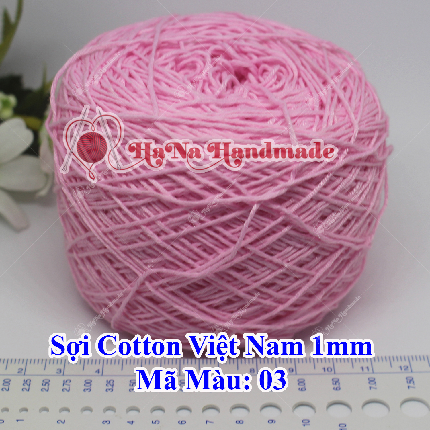 Sợi cotton Việt Nam (1mm) - màu trơn 01-46