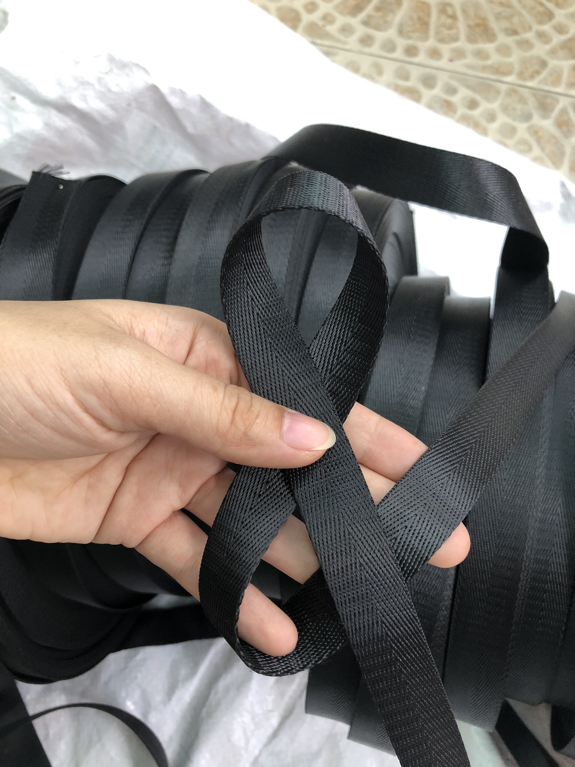 Dây đai đen các size làm túi