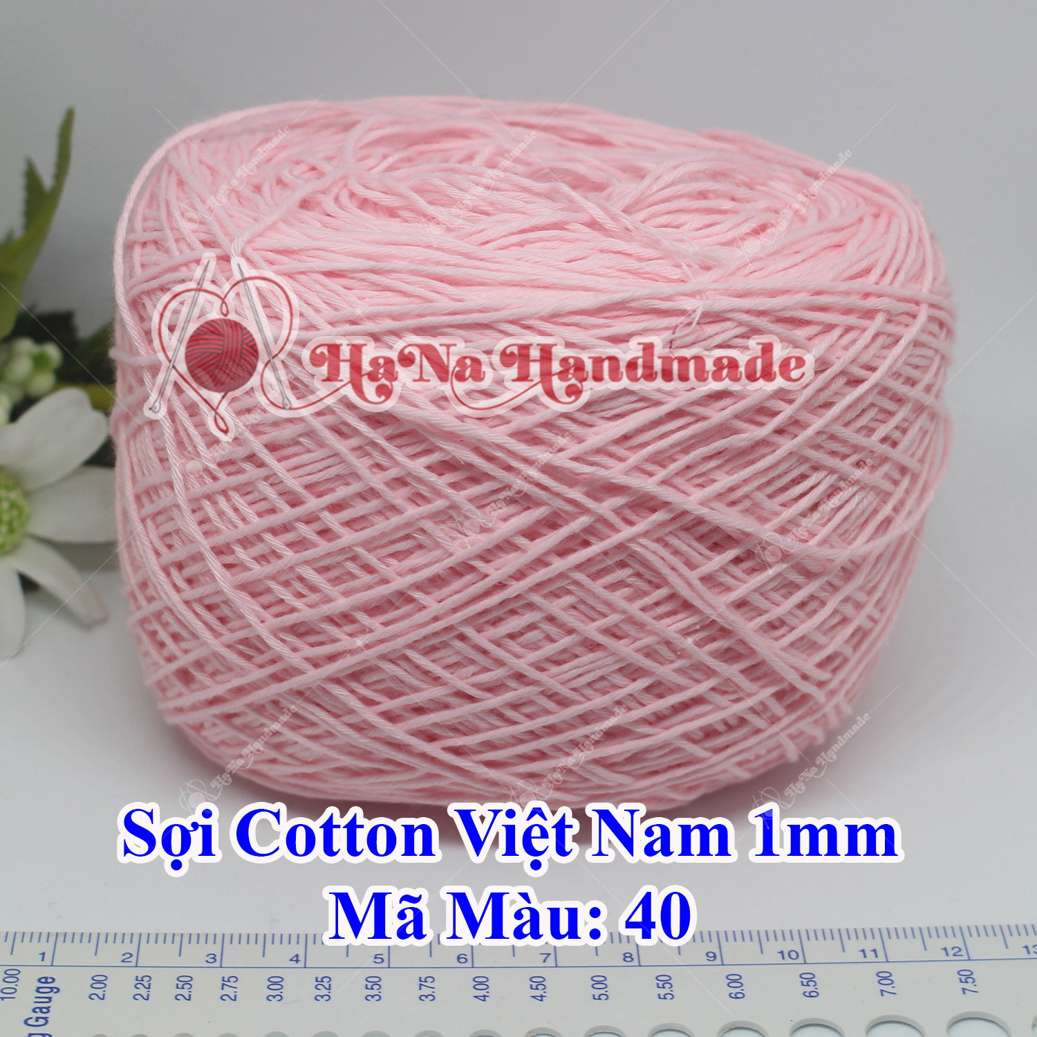 Sợi cotton Việt Nam (1mm) - màu trơn 01-46