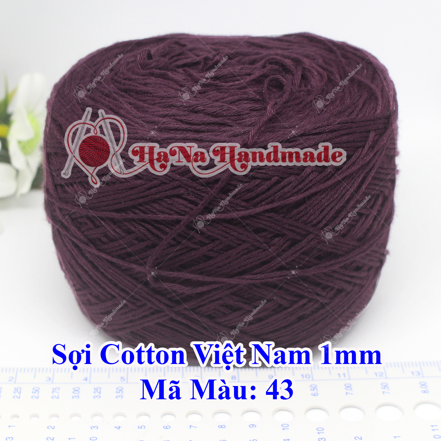 Sợi cotton Việt Nam (1mm) - màu trơn 01-46