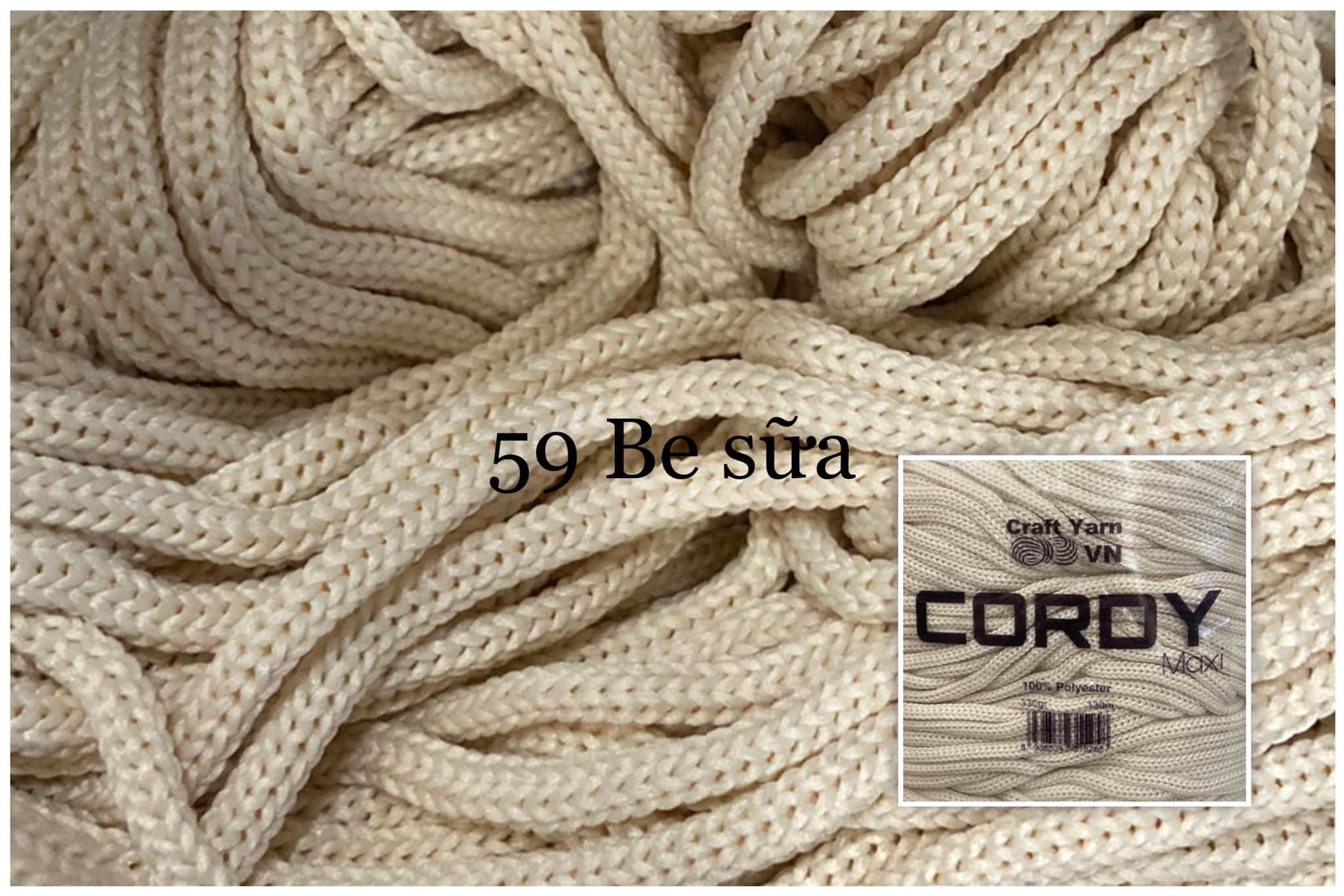 Sợi Cordy Maxi Craft Yarn trơn túi 330g khoảng 130m