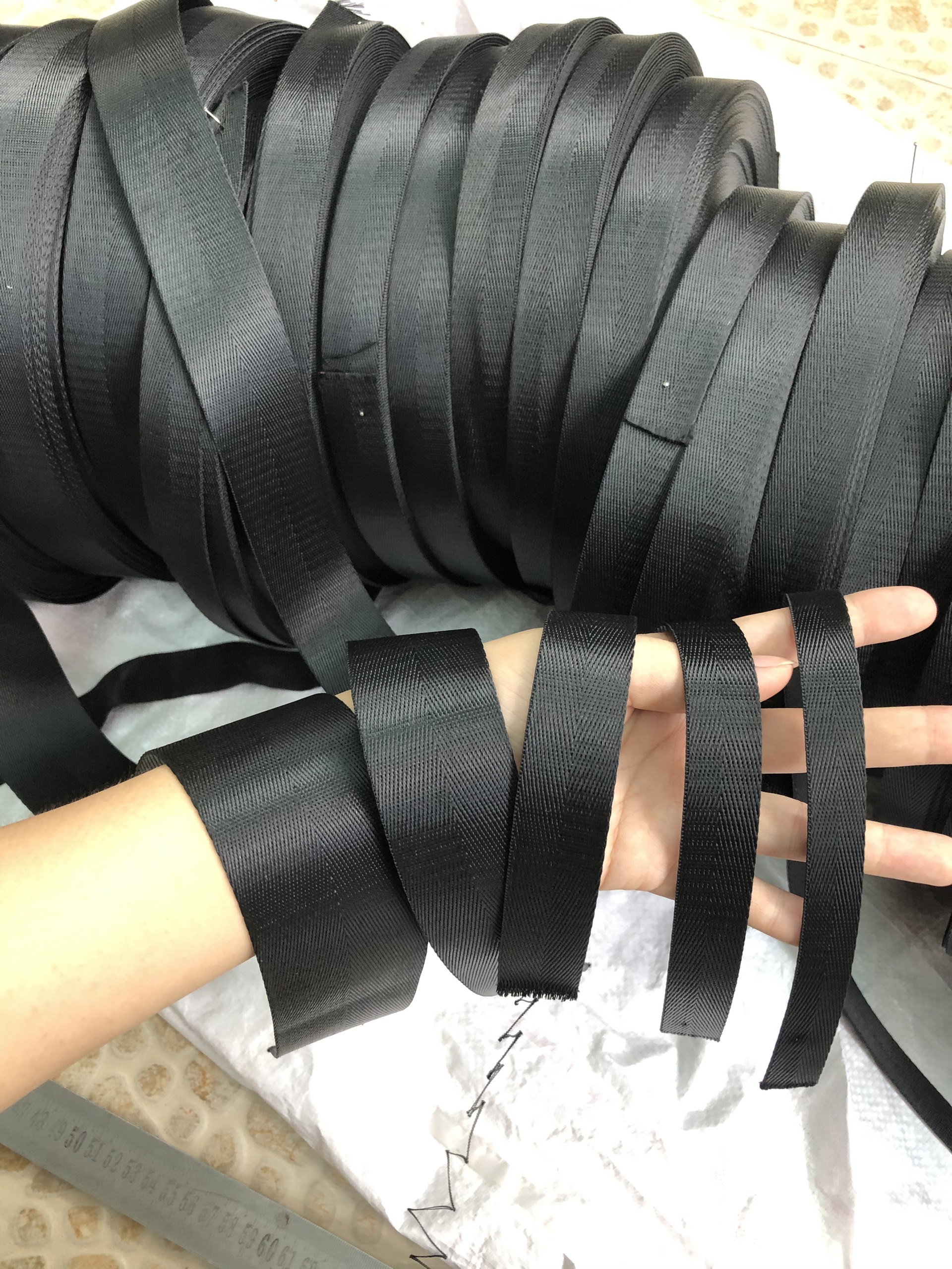 Dây đai đen các size làm túi