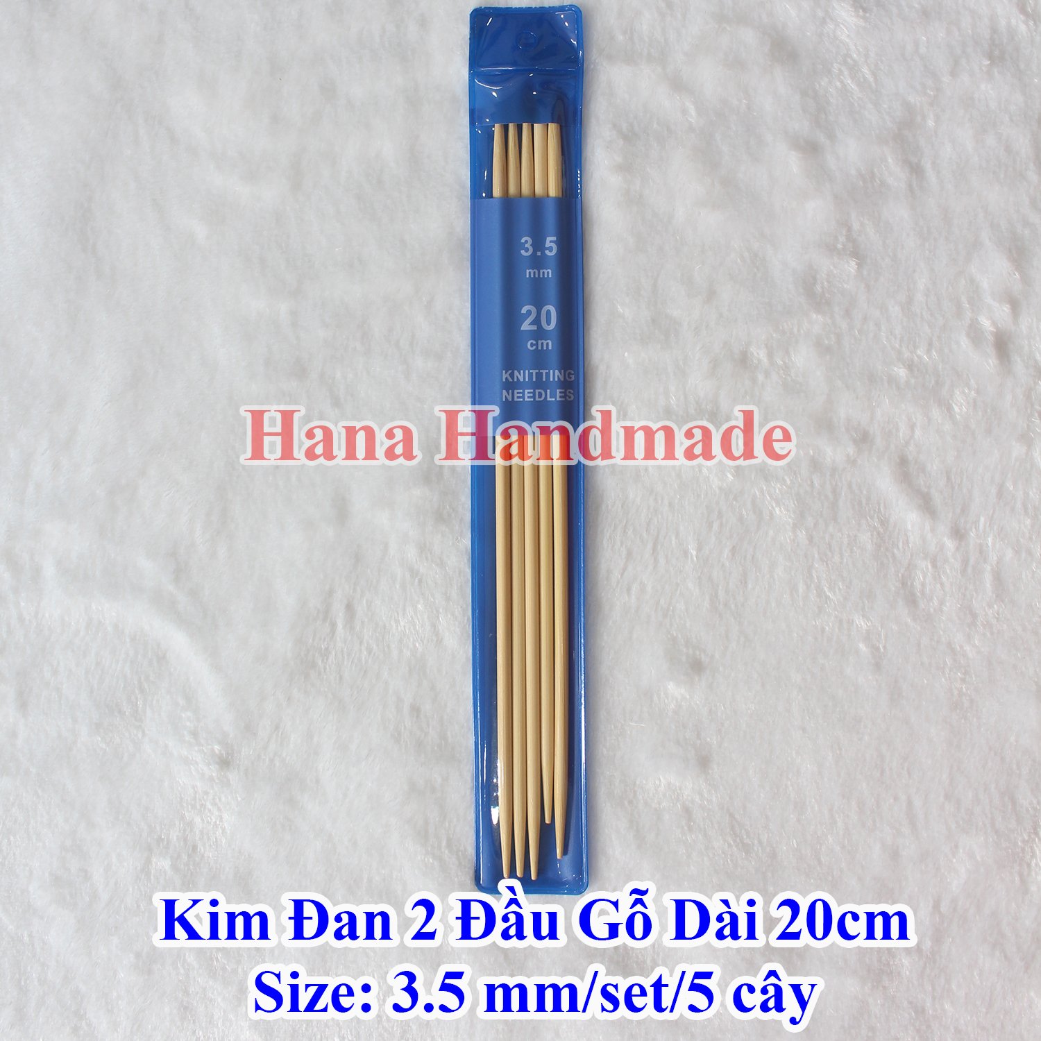 Kim đan len 2 đầu gỗ 20cm 25k/set 5 cây