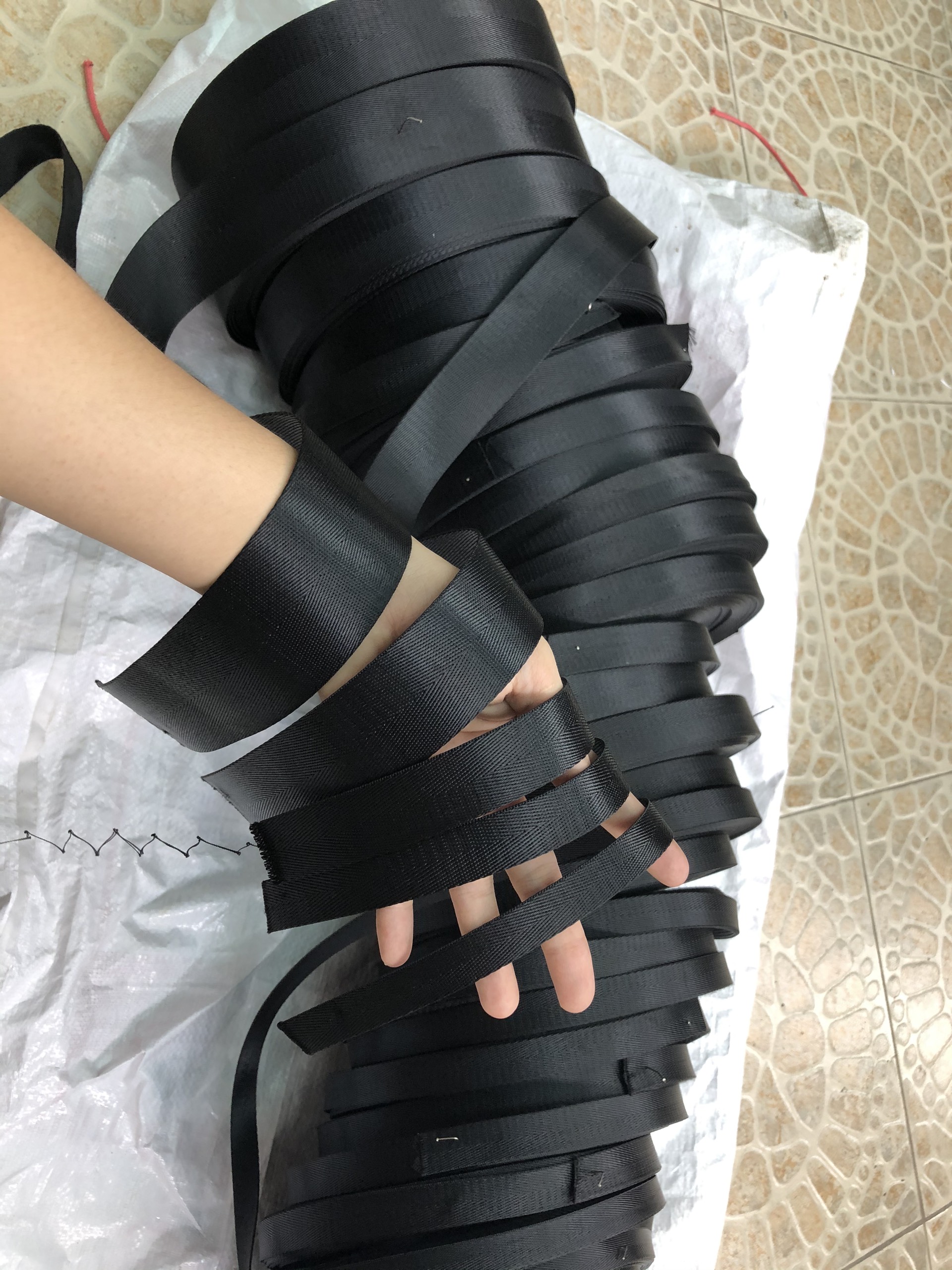 Dây đai đen các size làm túi