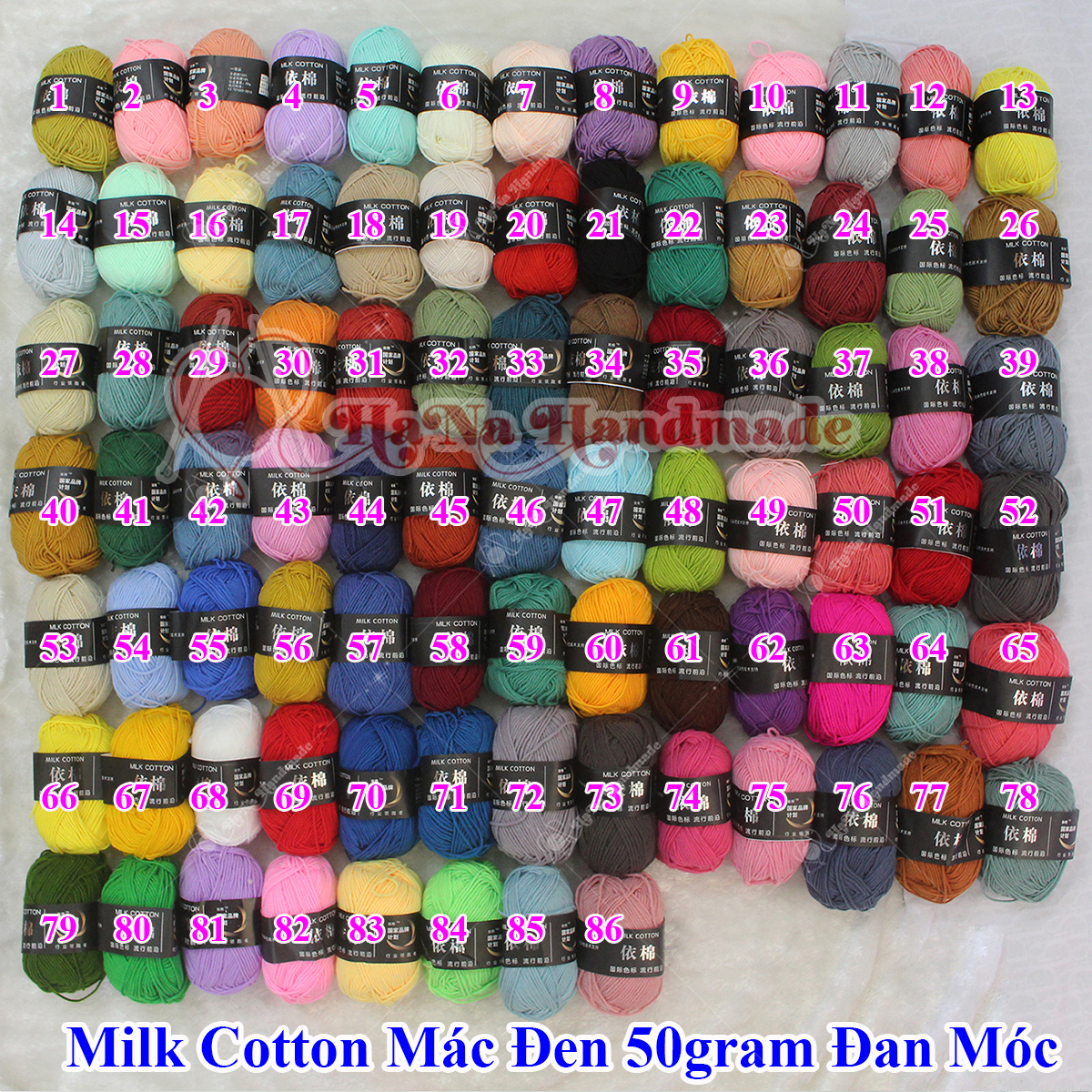 Len Milk cotton mác đen 50gram