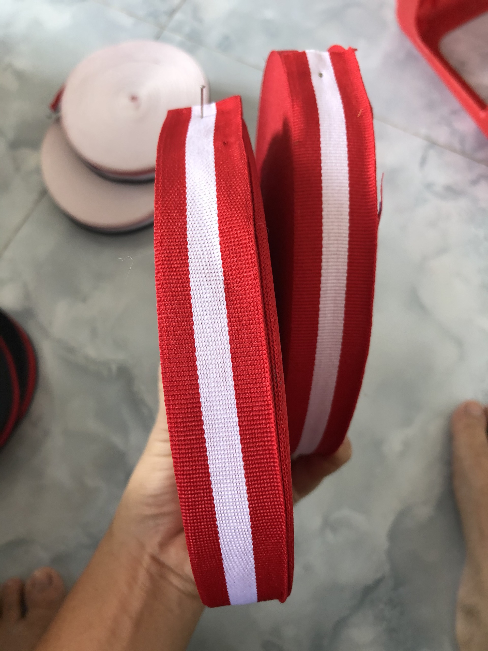 Dây đai sọc bản 2.5cm mỏng