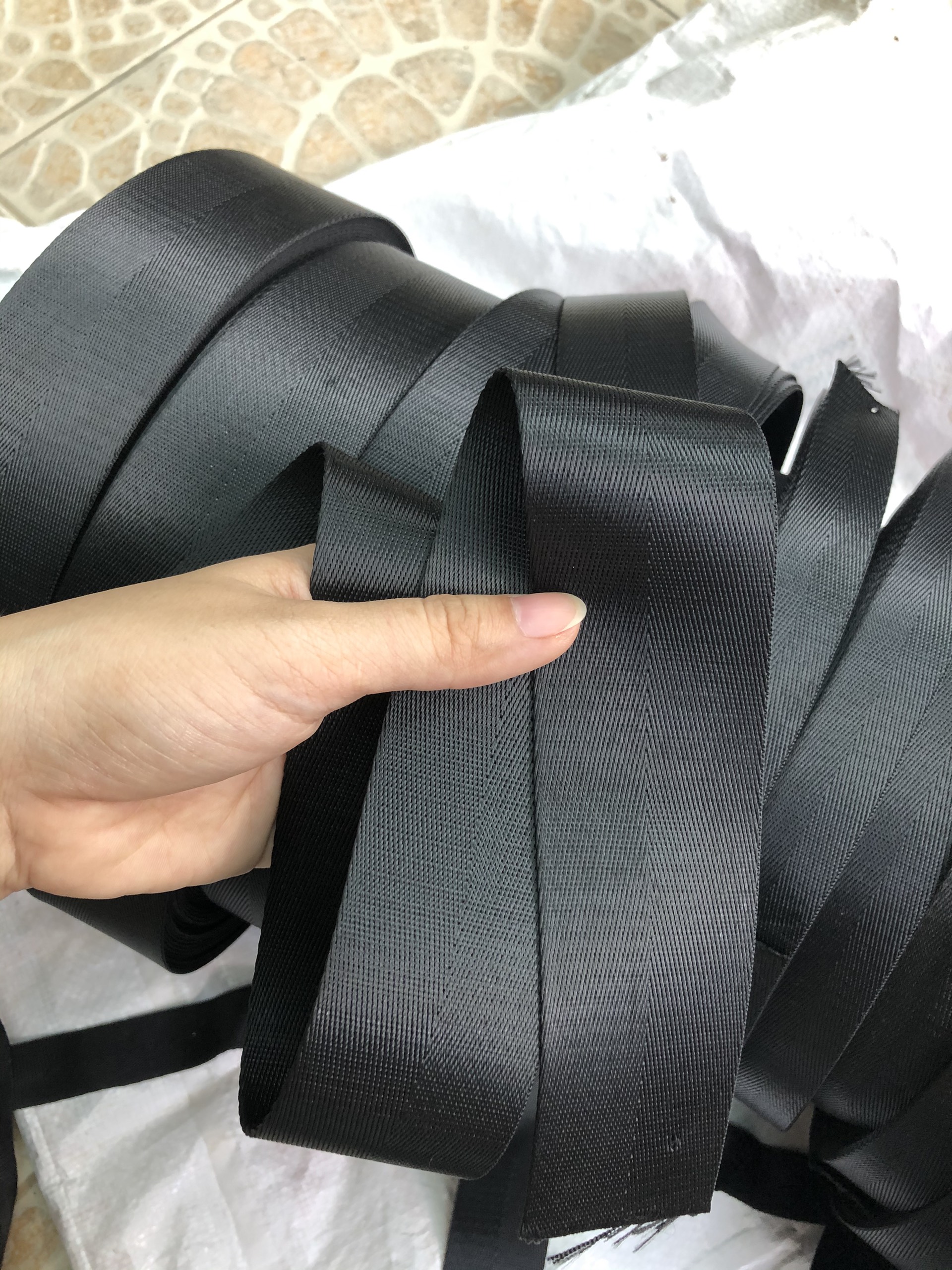 Dây đai đen các size làm túi