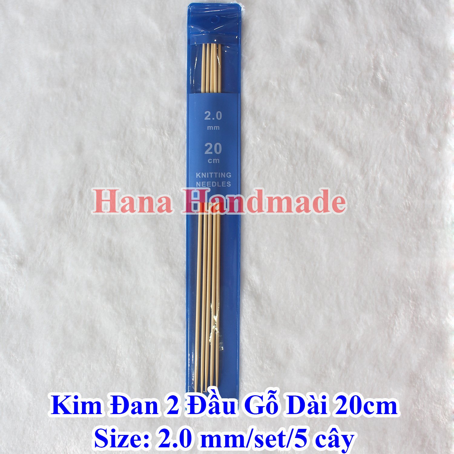 Kim đan len 2 đầu gỗ 20cm 25k/set 5 cây