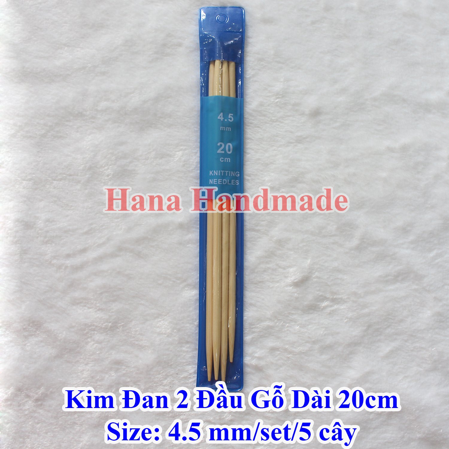 Kim đan len 2 đầu gỗ 20cm 25k/set 5 cây