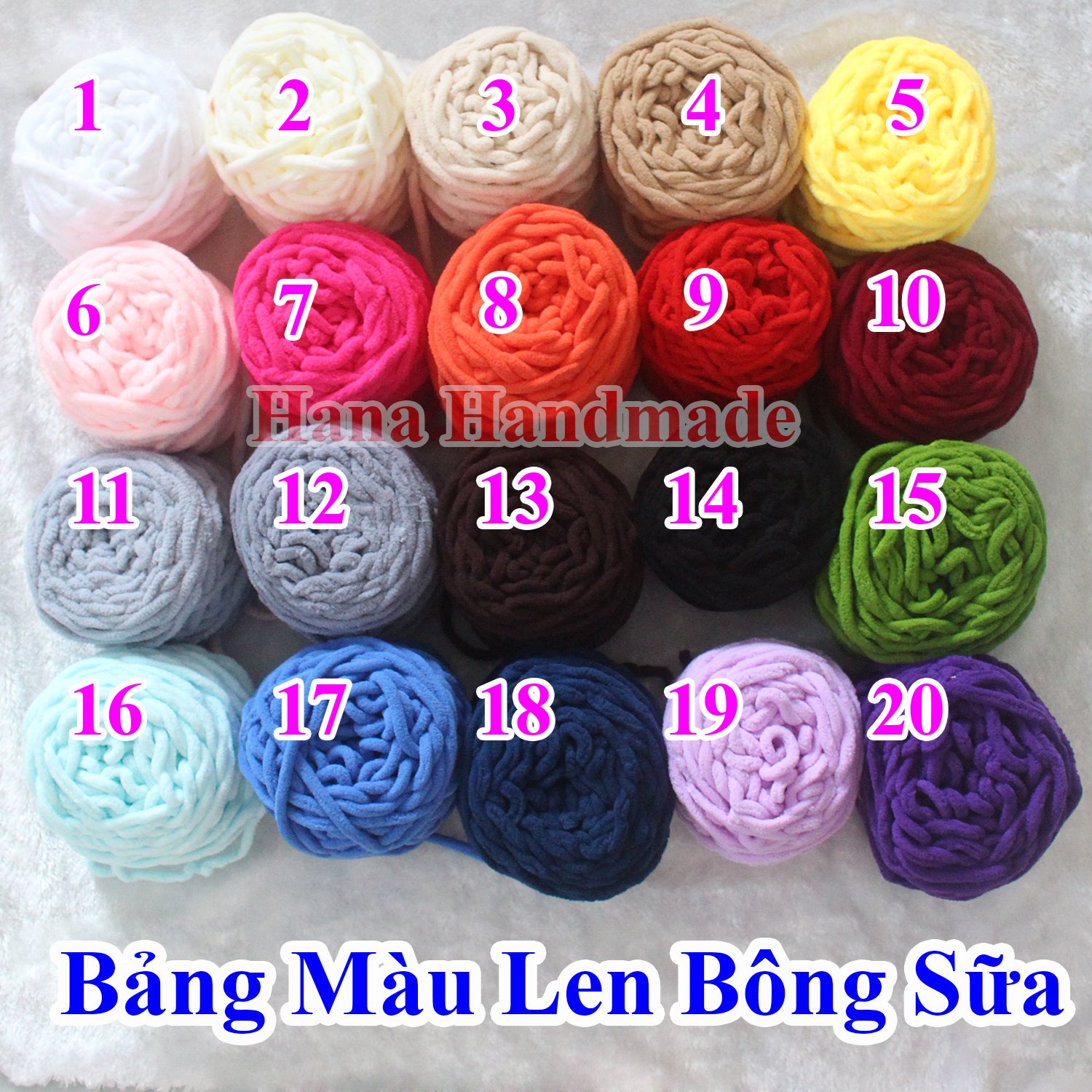 Len Bông Sữa / Len nhung đũa 90-95g (25k/cuộn)