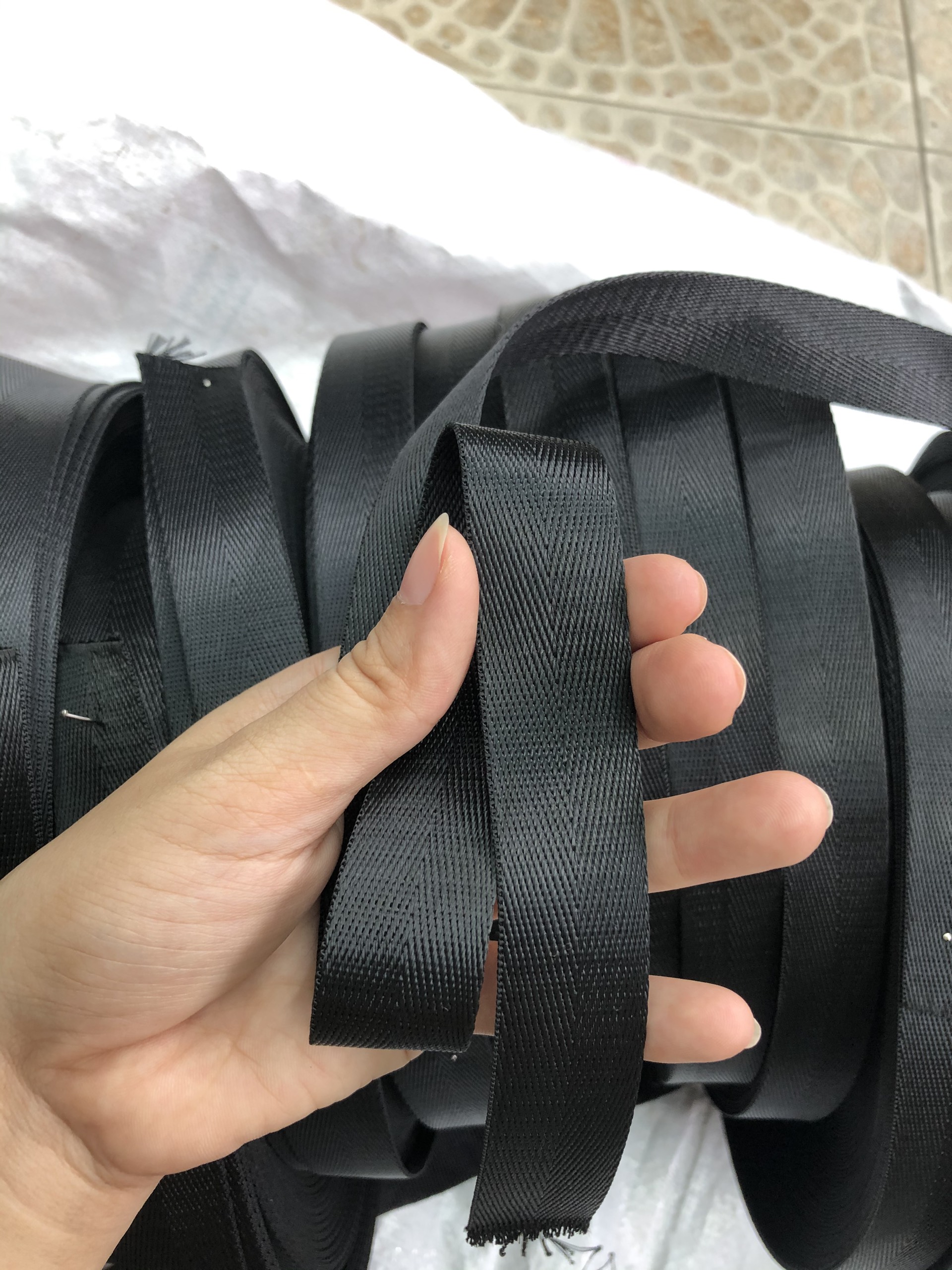 Dây đai đen các size làm túi