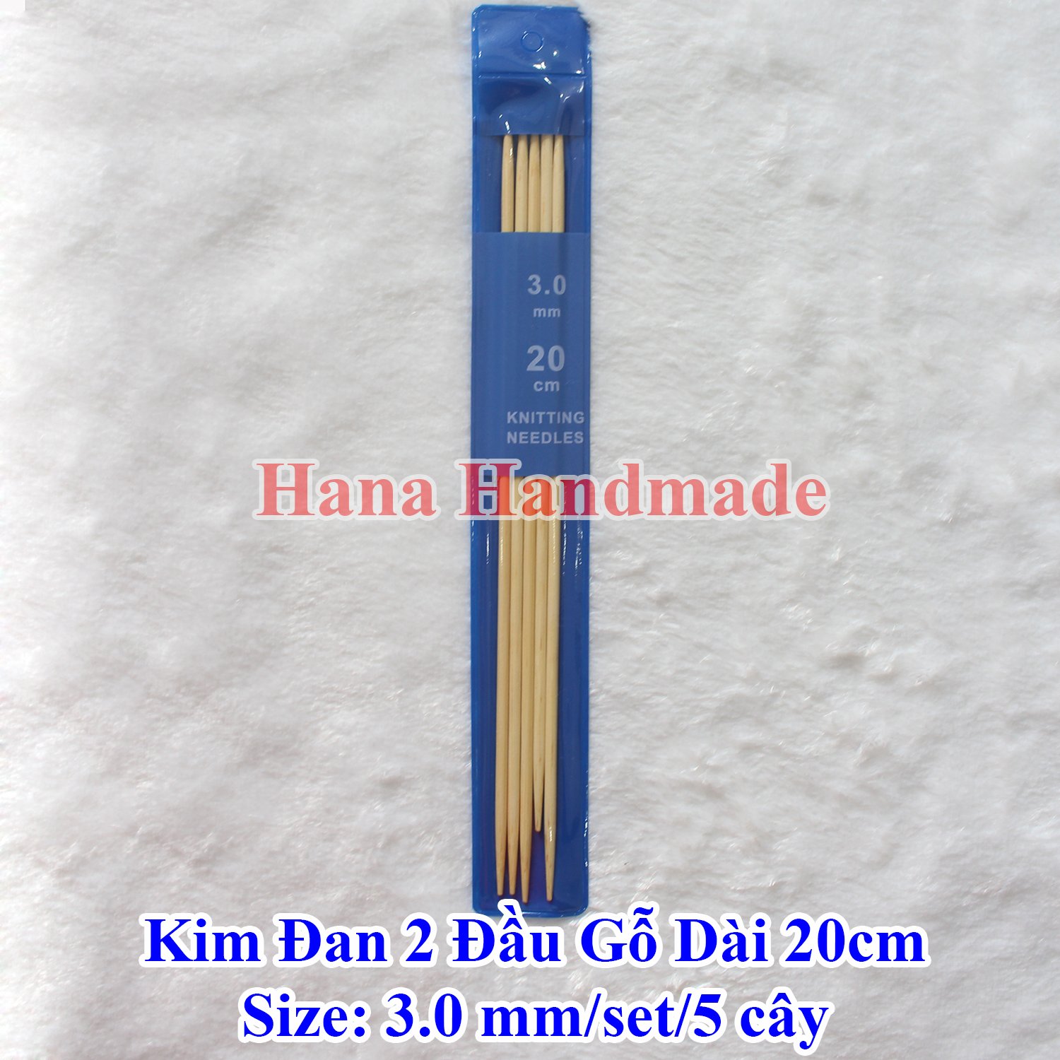 Kim đan len 2 đầu gỗ 20cm 25k/set 5 cây