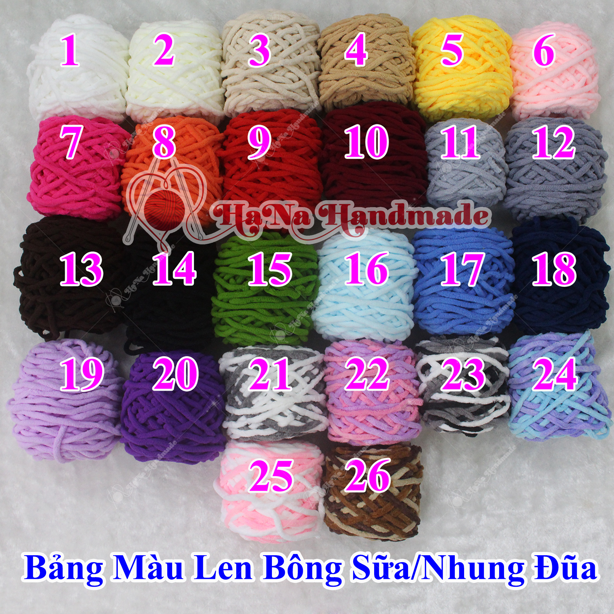 Len Bông Sữa / Len nhung đũa 90-95g (25k/cuộn)