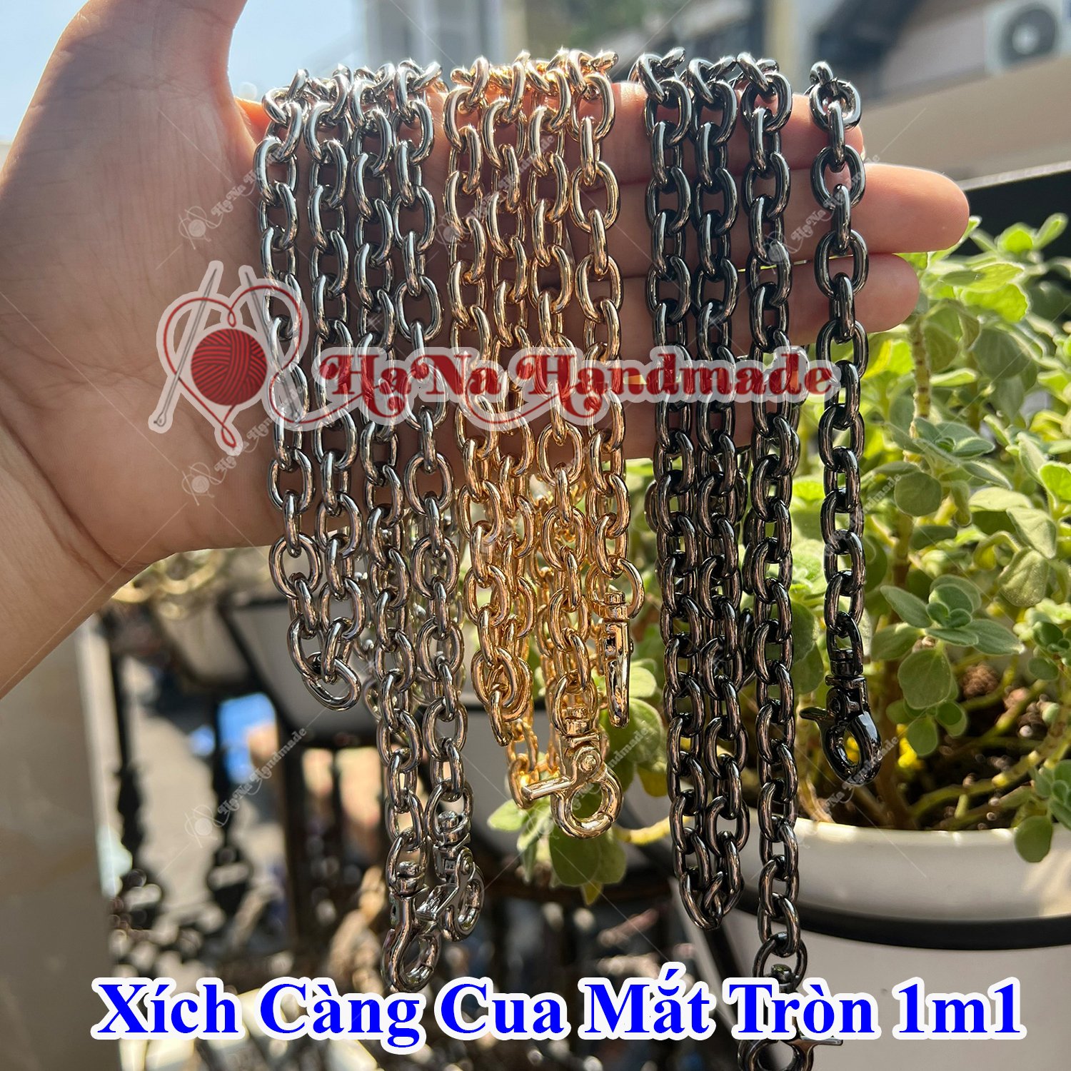 Xích càng cua mắt tròn làm dây đeo túi 110cm