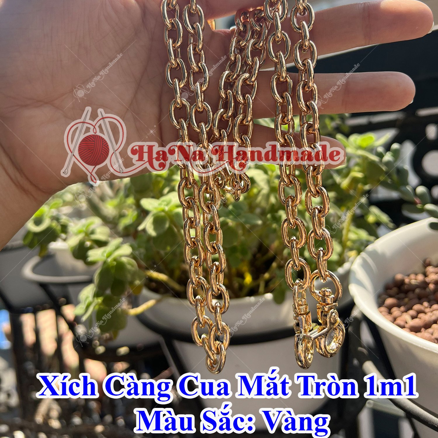 Xích càng cua mắt tròn làm dây đeo túi 110cm