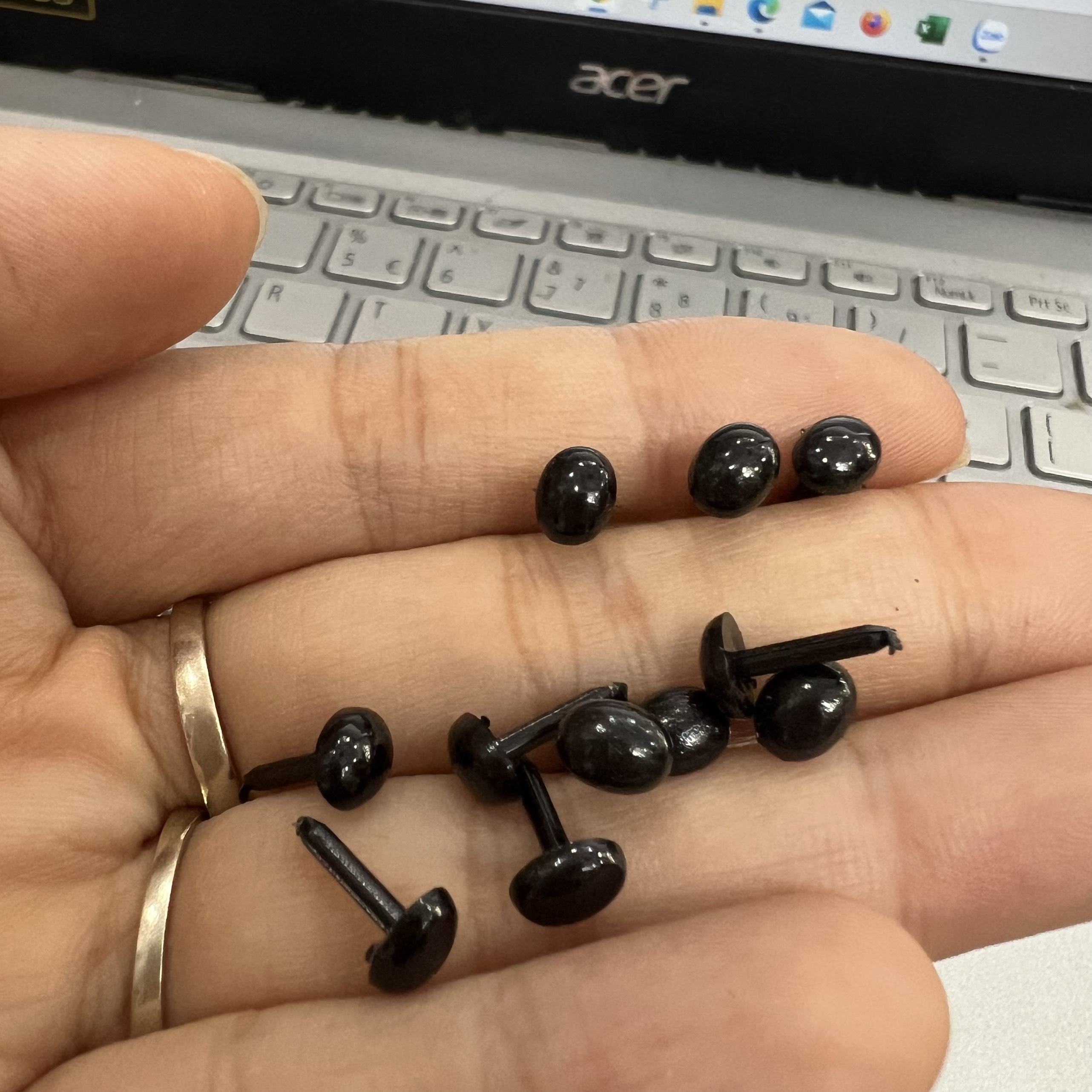 Mắt đinh oval làm thú bông handmade size nhỏ